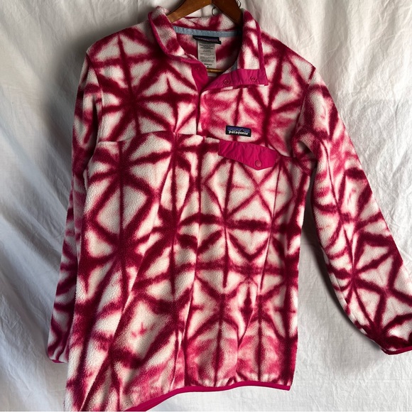 Patagonia Synchilla Snap T Fleece Pullover Women Medium M Diamond Dancer Pink - Picture 11 of 16